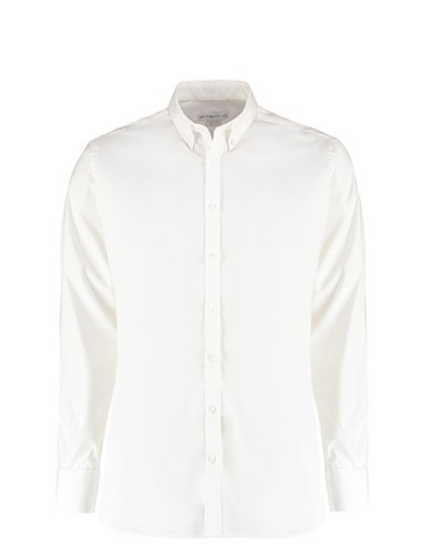 KUS-KK182-Mens Slim Fit Stretch Oxford Shirt Long Sleeve